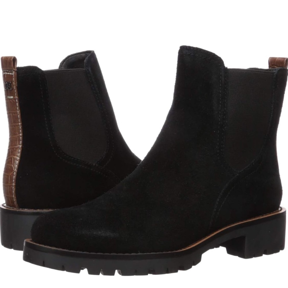 Sam Edelman Jaclyn Ankle Suede Chelsea Boots Black Size 8